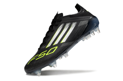 Adidas F50 Elite SG Low-Tops Soccer Cleats - Black/Silver/Yellow