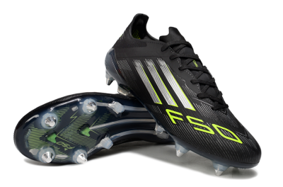 Adidas F50 Elite SG Low-Tops Soccer Cleats - Black/Silver/Yellow