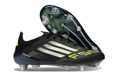 Adidas F50 Elite SG Low-Tops Soccer Cleats - Black/Silver/Yellow
