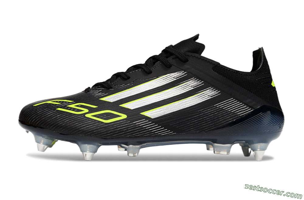Adidas F50 Elite SG Low-Tops Soccer Cleats - Black/Silver/Yellow 2