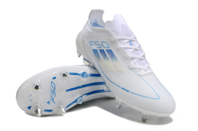 Adidas F50 Elite SG Low-Tops Soccer Cleats - White/Blue
