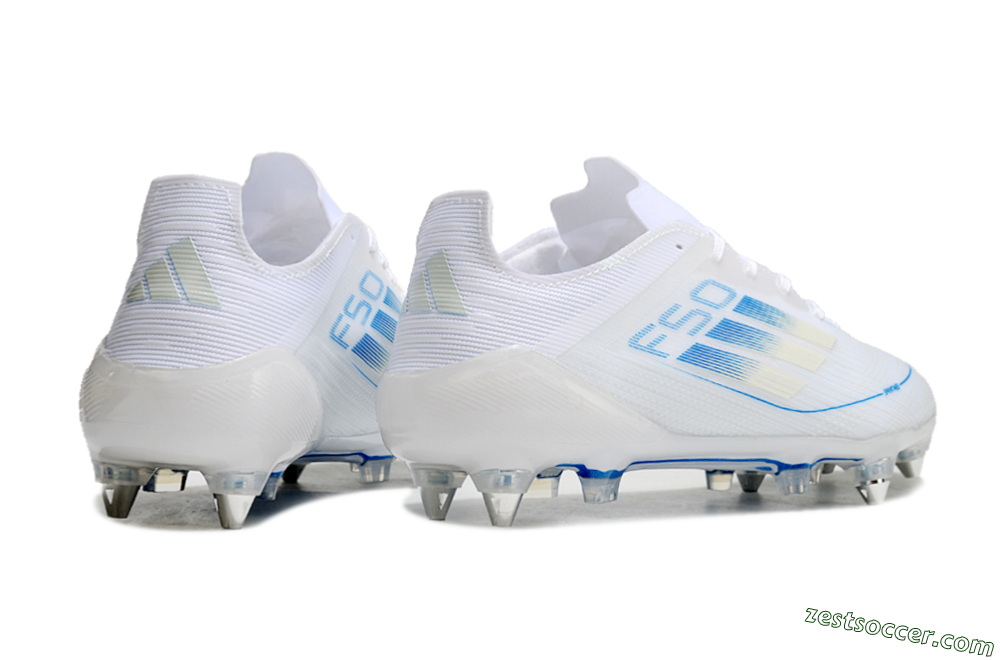 Adidas F50 Elite SG Low-Tops Soccer Cleats - White/Blue 6