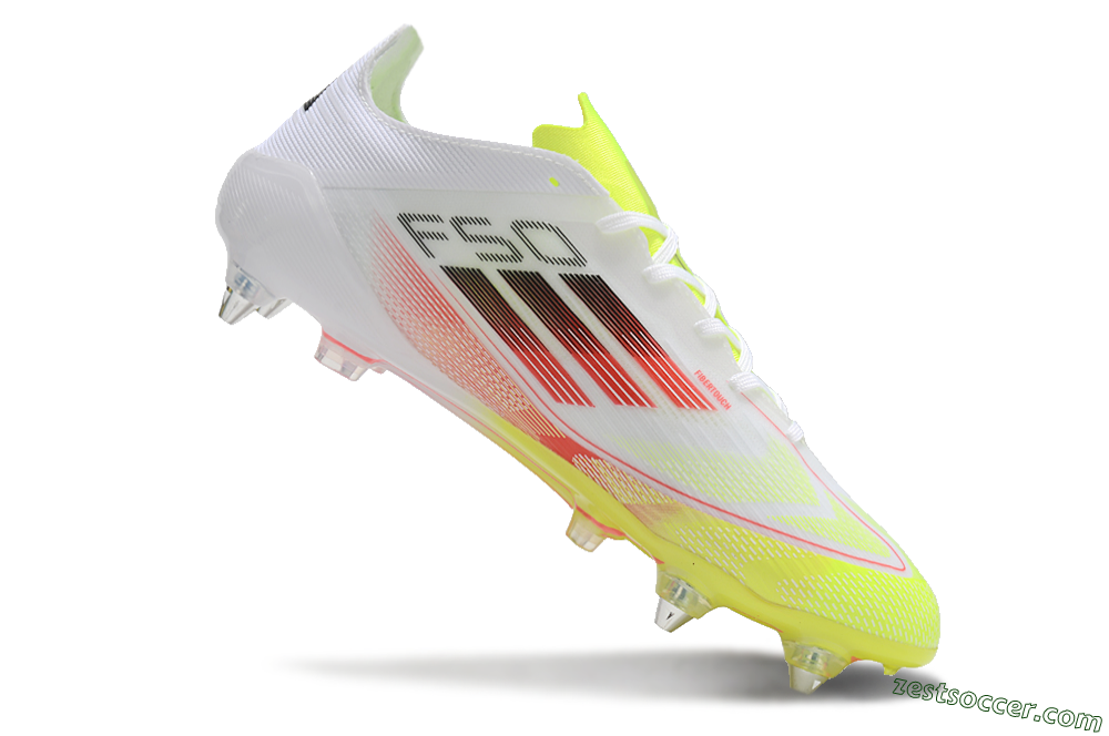 Adidas F50 Elite SG Low-Tops Soccer Cleats - White/Yellow/Red 4