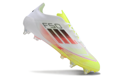 Adidas F50 Elite SG Low-Tops Soccer Cleats - White/Yellow/Red