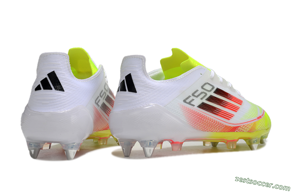 Adidas F50 Elite SG Low-Tops Soccer Cleats - White/Yellow/Red 6