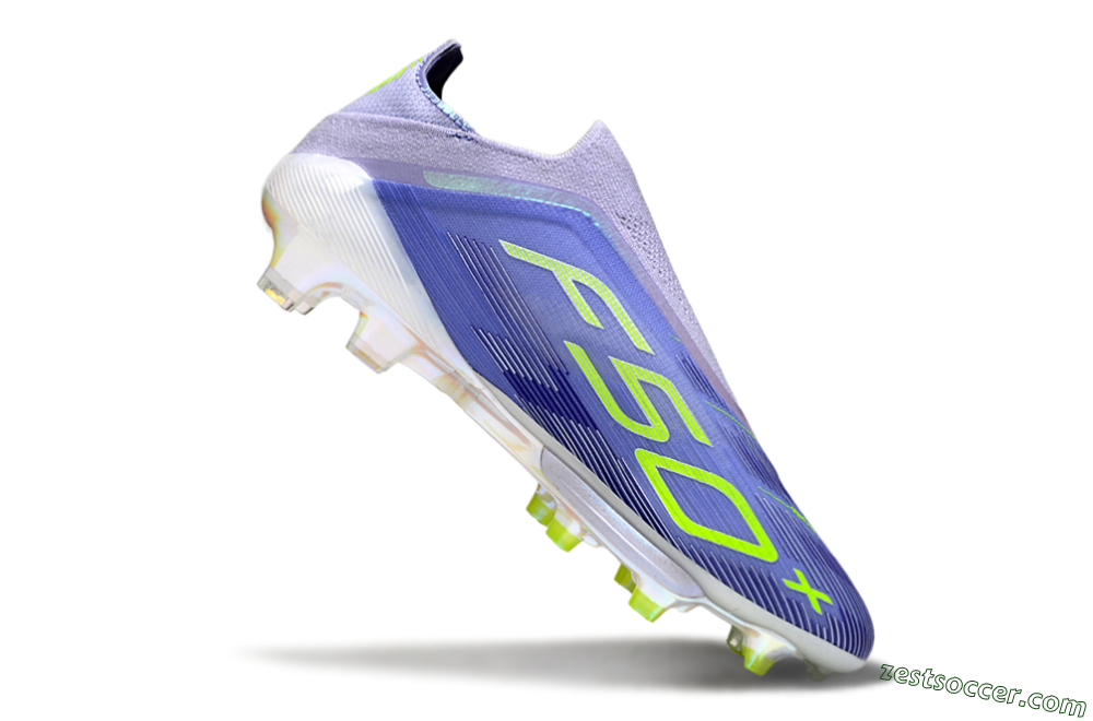 Adidas F50+ Elite Lightstrike Pro Laceless FG Low-Tops Soccer Cleats - Blue/Yellow 4