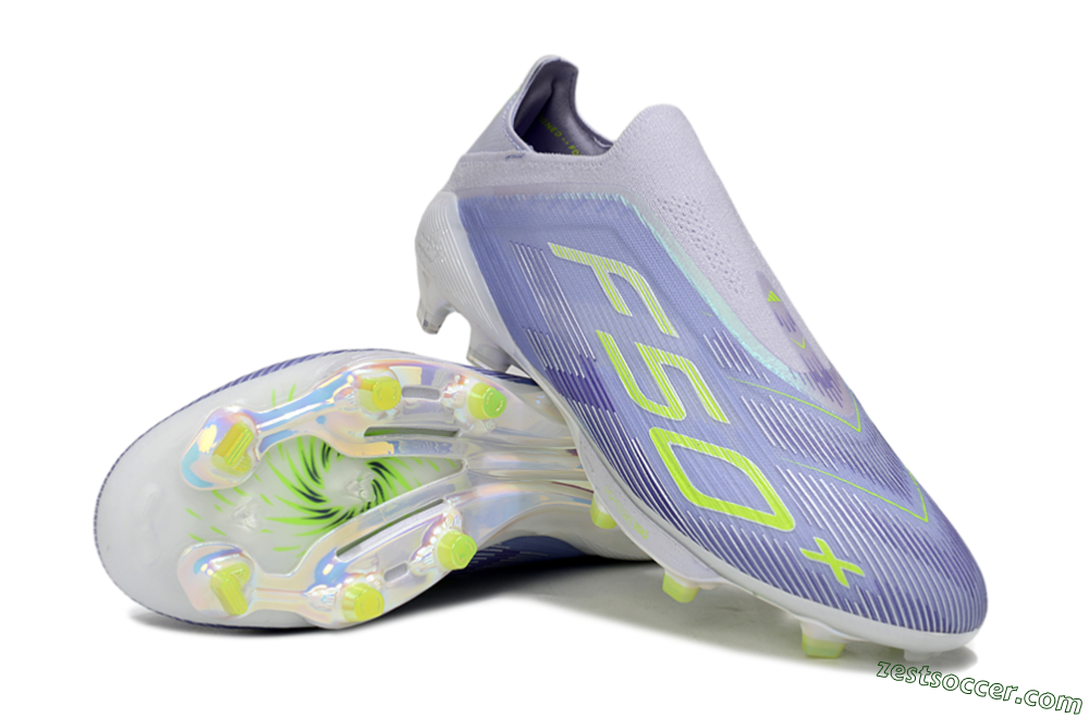 Adidas F50+ Elite Lightstrike Pro Laceless FG Low-Tops Soccer Cleats - Blue/Yellow 3