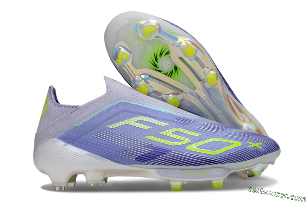 Adidas F50+ Elite Lightstrike Pro Laceless FG Low-Tops Soccer Cleats - Blue/Yellow 0