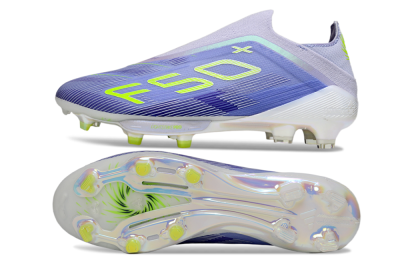 Adidas F50+ Elite Lightstrike Pro Laceless FG Low-Tops Soccer Cleats - Blue/Yellow