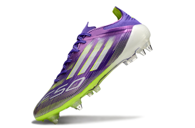 Adidas F50 Elite SG Low-Tops Soccer Cleats - Purple/Silver/Yellow