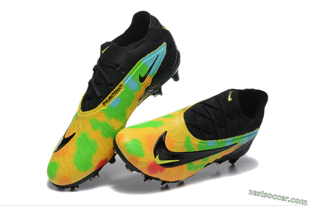 Nike Phantom GX Elite FG Low-Tops Soccer Cleats - Black/Rainbow 6