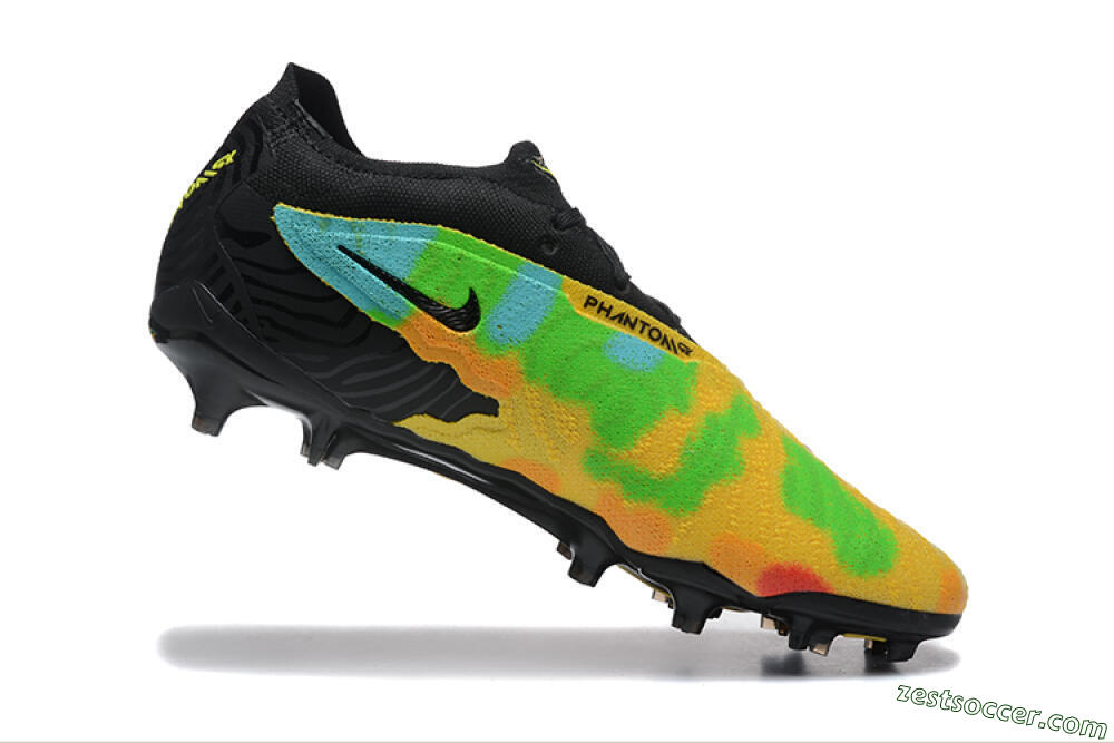 Nike Phantom GX Elite FG Low-Tops Soccer Cleats - Black/Rainbow 7