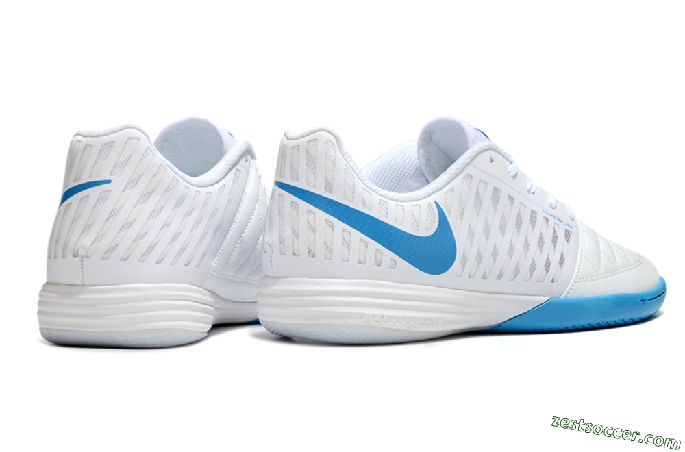Nike Lunar Gato 2 IC Low-Tops Soccer Shoes - White/Blue 6