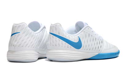 Nike Lunar Gato 2 IC Low-Tops Soccer Shoes - White/Blue