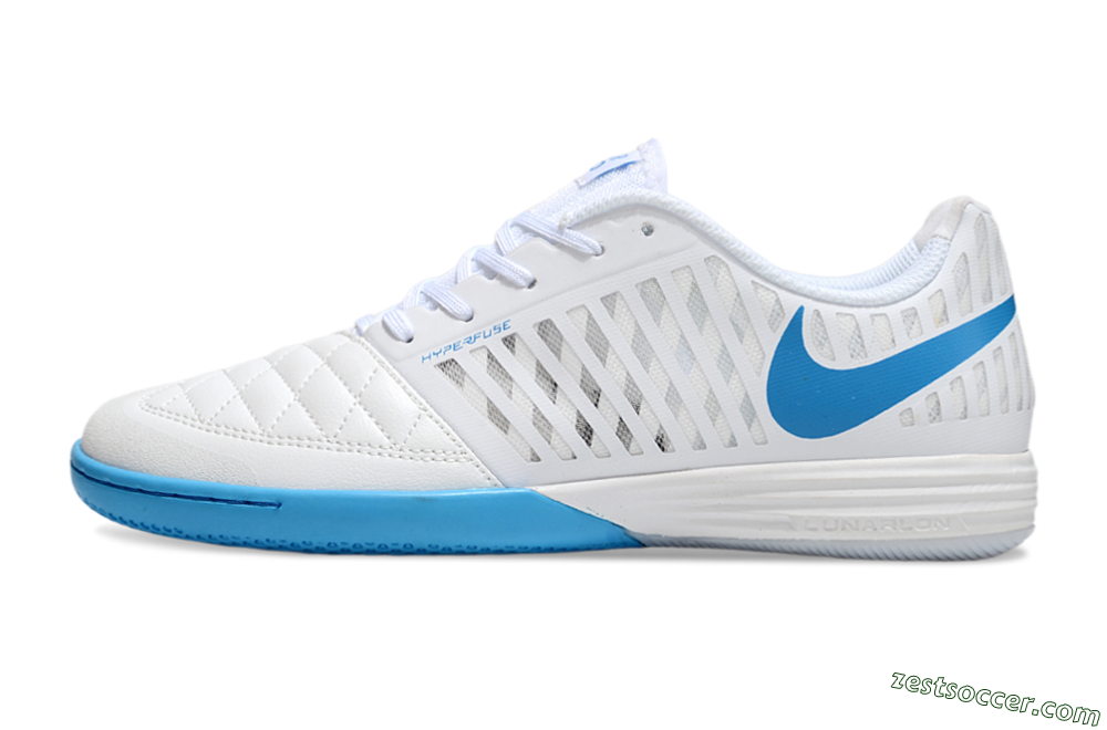 Nike Lunar Gato 2 IC Low-Tops Soccer Shoes - White/Blue 2