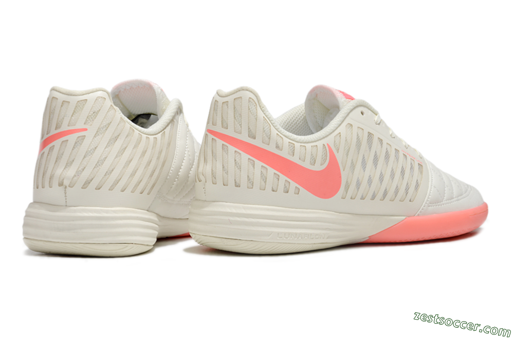 Nike Lunar Gato 2 IC Low-Tops Soccer Shoes - Beige/Red 6