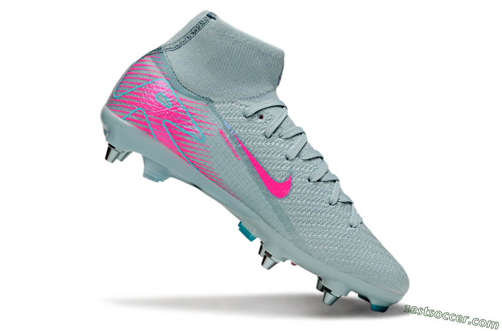Nike Air Zoom Mercurial Superfly 10 Elite SG High-Tops Soccer Cleats - Jade/Pink 4