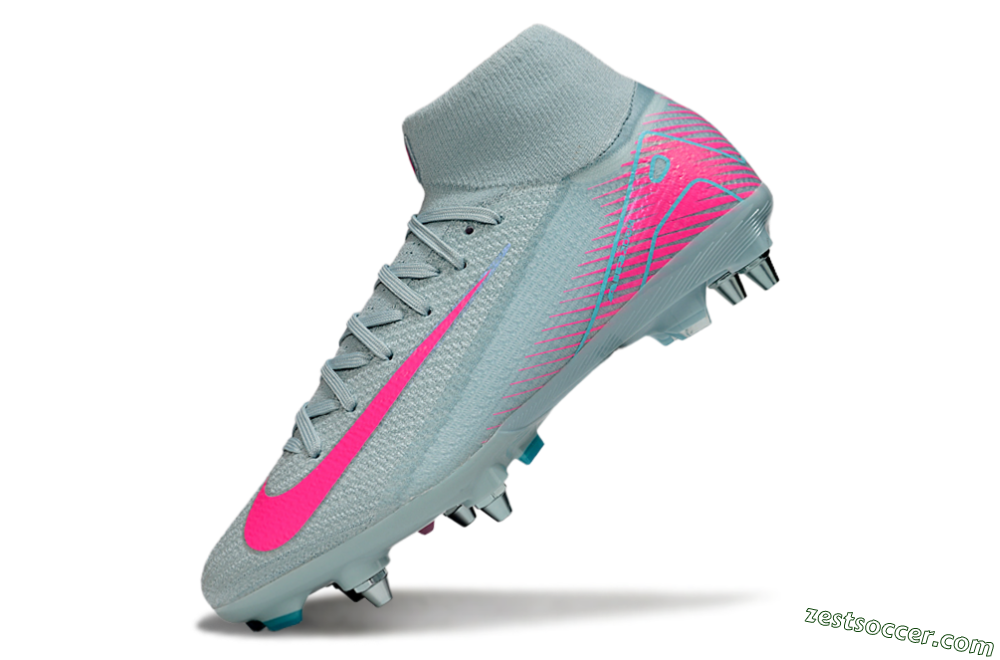 Nike Air Zoom Mercurial Superfly 10 Elite SG High-Tops Soccer Cleats - Jade/Pink 5