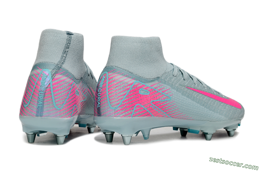 Nike Air Zoom Mercurial Superfly 10 Elite SG High-Tops Soccer Cleats - Jade/Pink 6