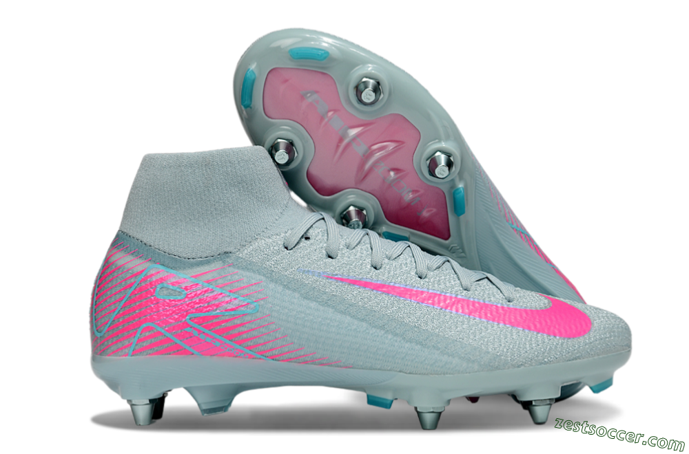 Nike Air Zoom Mercurial Superfly 10 Elite SG High-Tops Soccer Cleats - Jade/Pink 0