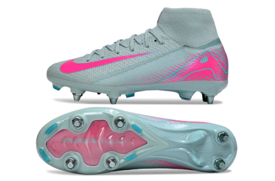 Nike Air Zoom Mercurial Superfly 10 Elite SG High-Tops Soccer Cleats - Jade/Pink