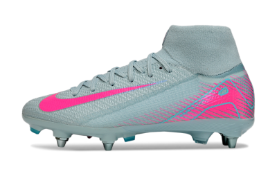 Nike Air Zoom Mercurial Superfly 10 Elite SG High-Tops Soccer Cleats - Jade/Pink