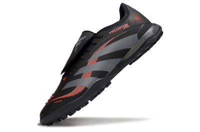 Adidas Predator Elite Foldover Tongue TF Low-Tops Soccer Shoes - Black/Grey/Red
