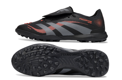 Adidas Predator Elite Foldover Tongue TF Low-Tops Soccer Shoes - Black/Grey/Red