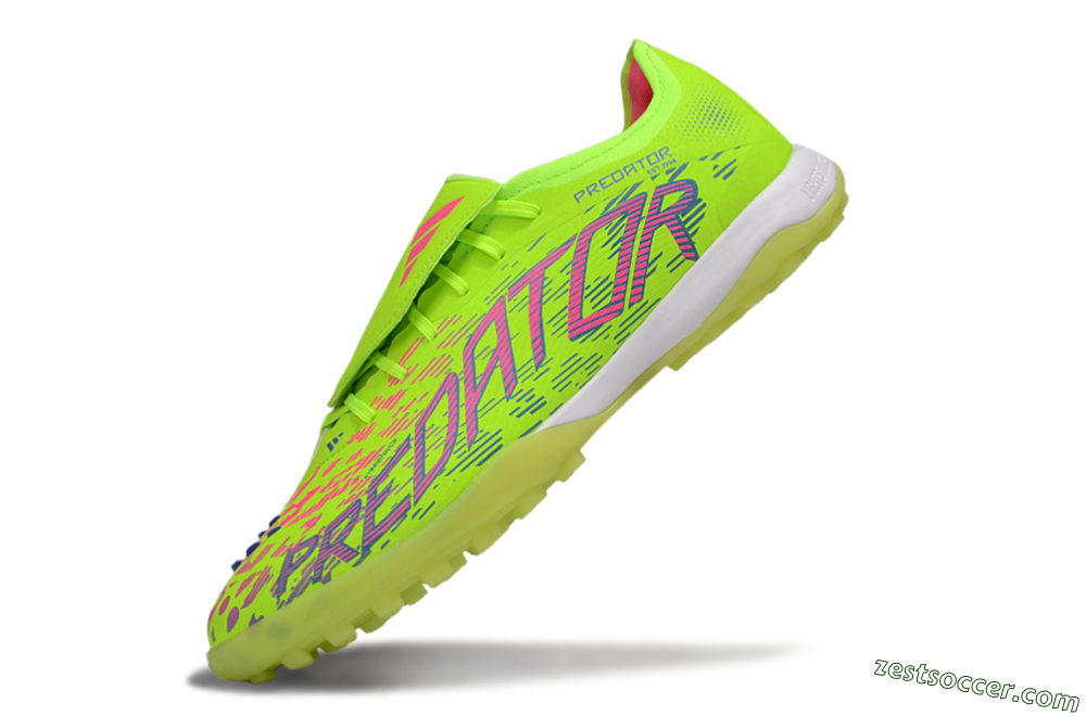 Adidas Predator Elite Foldover Tongue TF Low-Tops Soccer Shoes - Yellow/Pink/White 5
