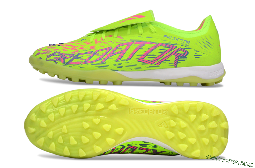 Adidas Predator Elite Foldover Tongue TF Low-Tops Soccer Shoes - Yellow/Pink/White 1