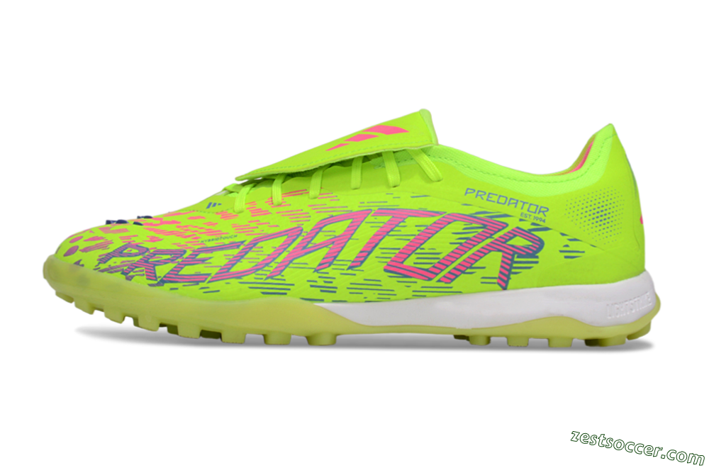 Adidas Predator Elite Foldover Tongue TF Low-Tops Soccer Shoes - Yellow/Pink/White 2