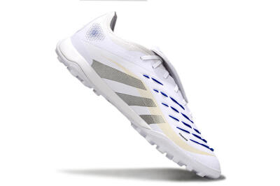 Adidas Predator Elite Foldover Tongue TF Low-Tops Soccer Shoes - White/Silver/Blue