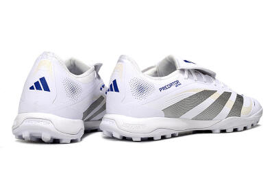 Adidas Predator Elite Foldover Tongue TF Low-Tops Soccer Shoes - White/Silver/Blue