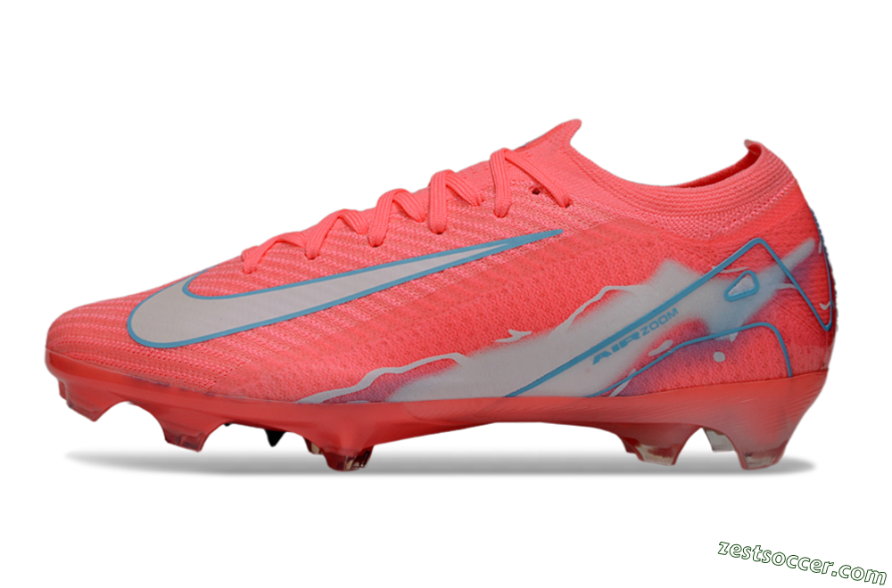 Nike Air Zoom Mercurial Vapor 16 Elite FG Low-Tops Soccer Cleats - Red/Jade/Grey 2