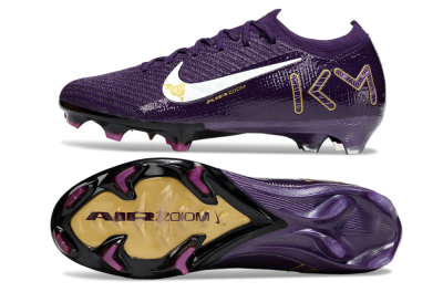 Nike Air Zoom Mercurial Vapor 16 Elite FG Low-Tops Soccer Cleats - Purple/White/Gold