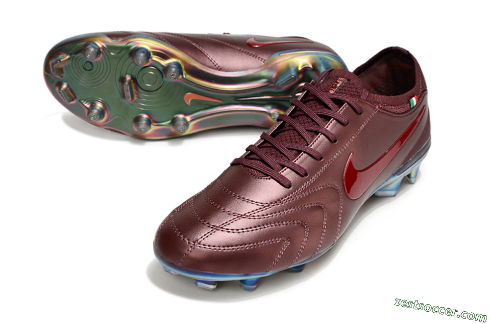 Nike Tiempo Legend 10 Elite FG Low-Tops Soccer Cleats - Red/Gold 3