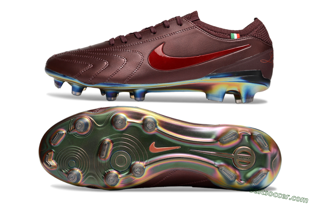Nike Tiempo Legend 10 Elite FG Low-Tops Soccer Cleats - Red/Gold 1
