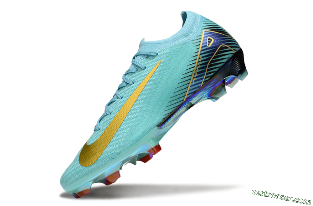 Nike Air Zoom Mercurial Vapor 16 Elite FG Low-Tops Soccer Cleats - Jade/Gold/Blue 5