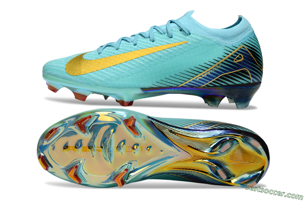 Nike Air Zoom Mercurial Vapor 16 Elite FG Low-Tops Soccer Cleats - Jade/Gold/Blue 1