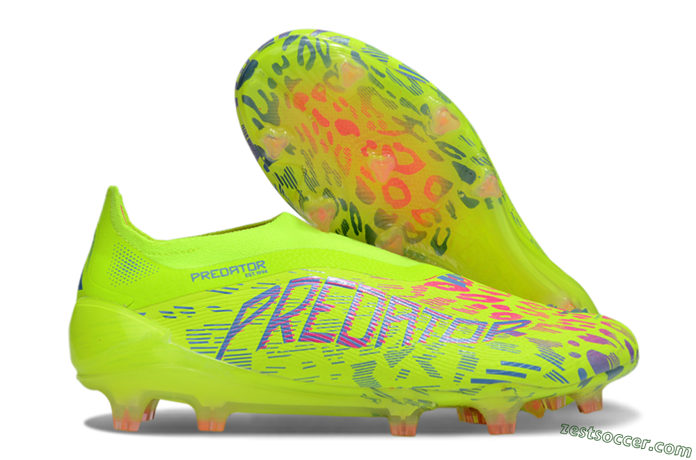 Adidas Predator 25 Elite Laceless FG Low-Tops Soccer Cleats - Yellow/Pink/White 0