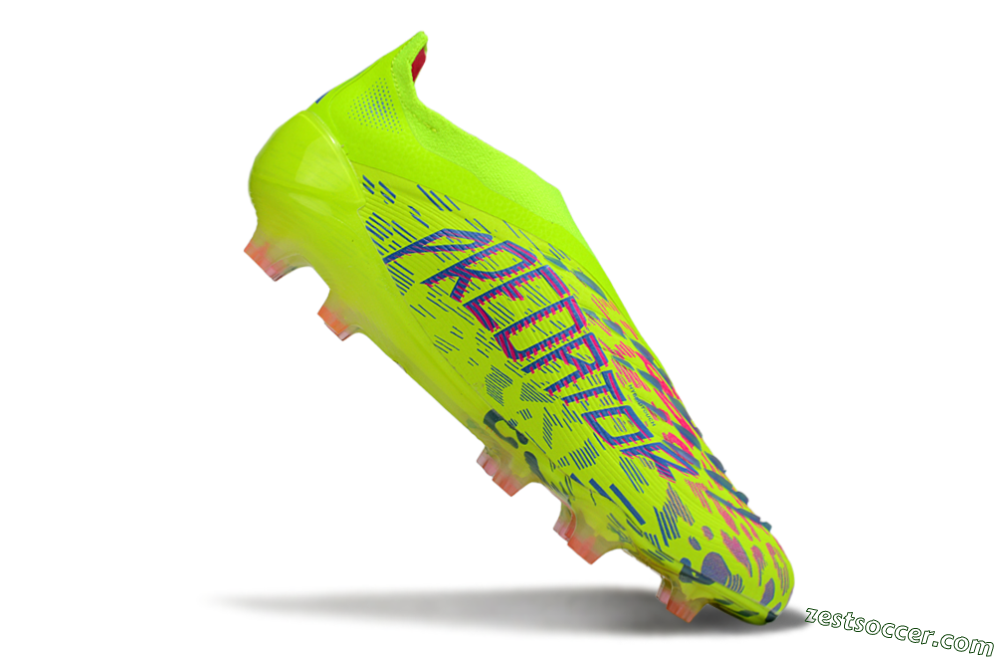 Adidas Predator 25 Elite Laceless FG Low-Tops Soccer Cleats - Yellow/Pink/White 4