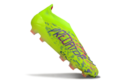 Adidas Predator 25 Elite Laceless FG Low-Tops Soccer Cleats - Yellow/Pink/White