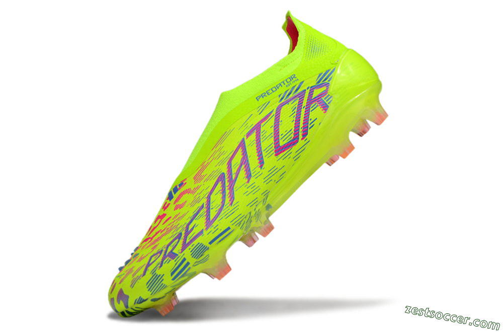 Adidas Predator 25 Elite Laceless FG Low-Tops Soccer Cleats - Yellow/Pink/White 5