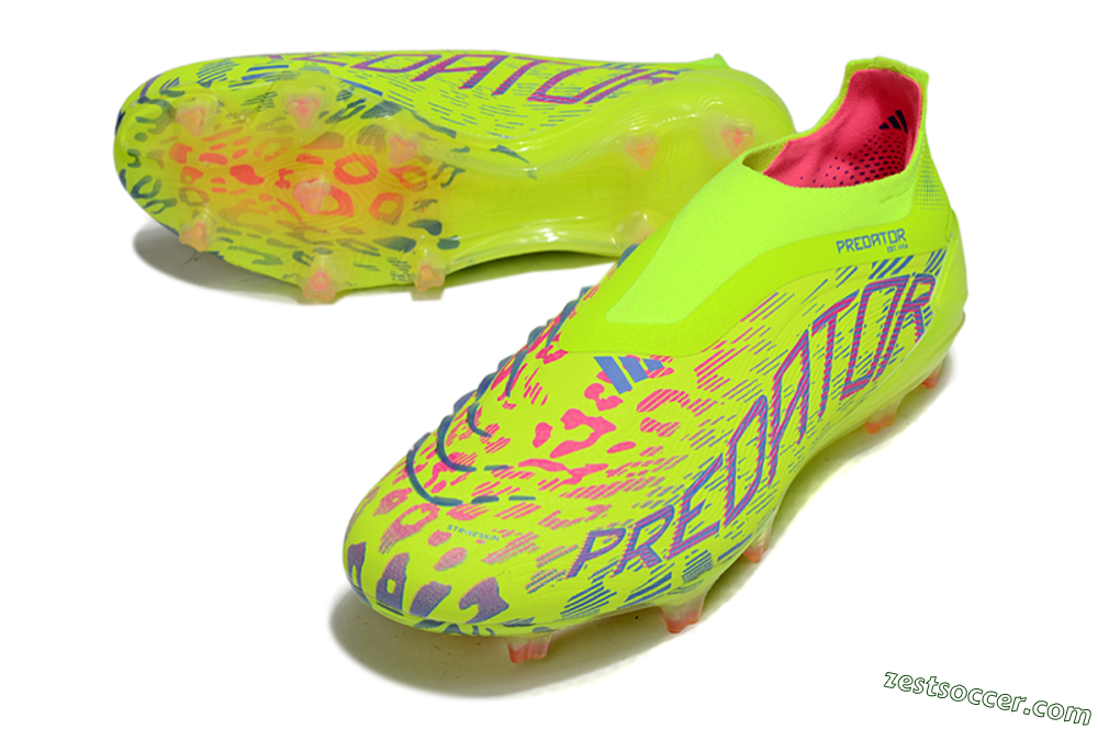 Adidas Predator 25 Elite Laceless FG Low-Tops Soccer Cleats - Yellow/Pink/White 3