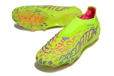 Adidas Predator 25 Elite Laceless FG Low-Tops Soccer Cleats - Yellow/Pink/White