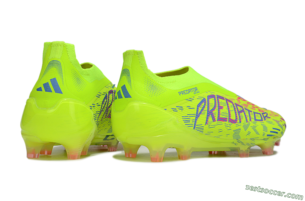 Adidas Predator 25 Elite Laceless FG Low-Tops Soccer Cleats - Yellow/Pink/White 6