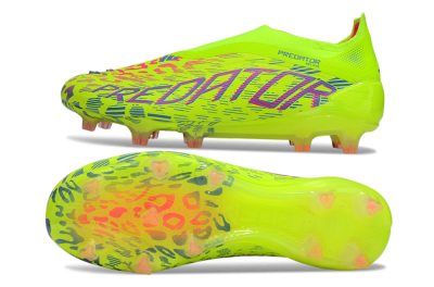 Adidas Predator 25 Elite Laceless FG Low-Tops Soccer Cleats - Yellow/Pink/White