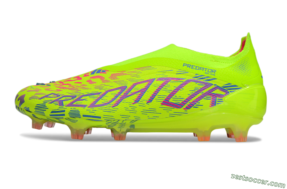 Adidas Predator 25 Elite Laceless FG Low-Tops Soccer Cleats - Yellow/Pink/White 2