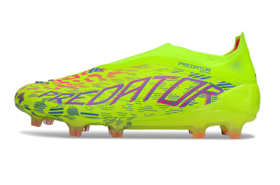 Adidas Predator 25 Elite Laceless FG Low-Tops Soccer Cleats - Yellow/Pink/White