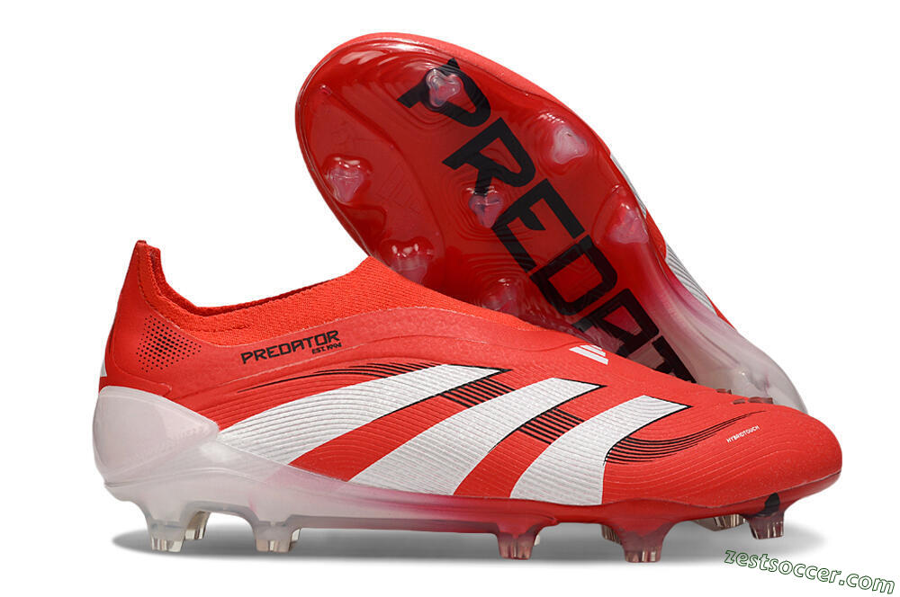 Adidas Predator 25 Elite Laceless FG Low-Tops Soccer Cleats - Red/White/Black 0